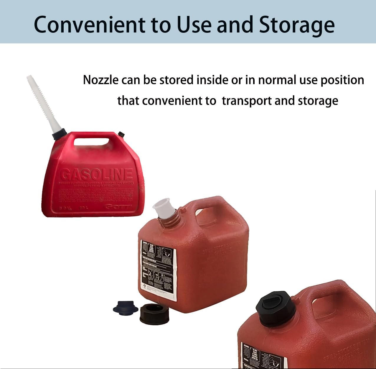 Replacement Gas Can Spout with Flexible Pour Nozzle and Vent Cap S86990