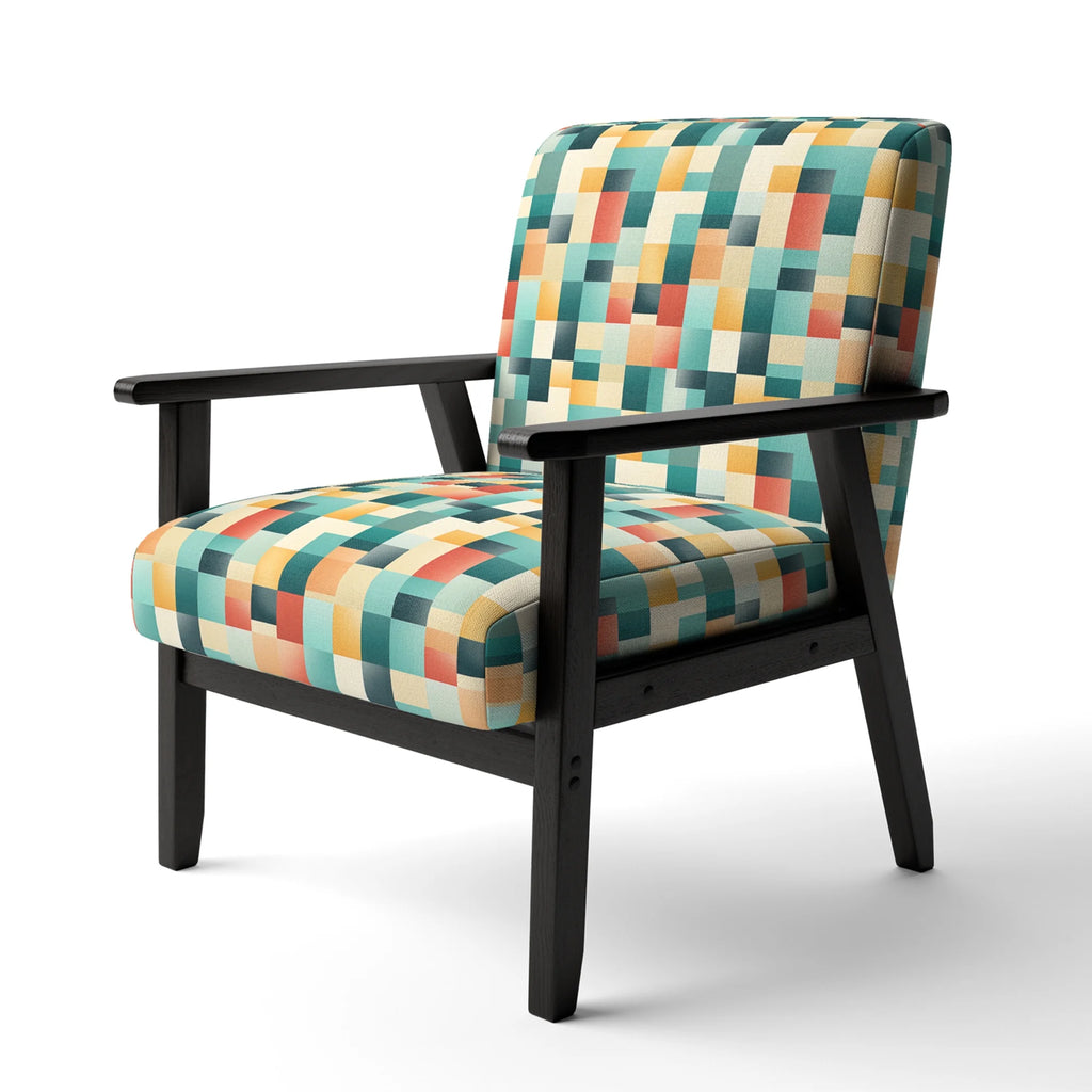 Upholstered Striped Accent Chair Modern Contemporary Arm Chair O877881