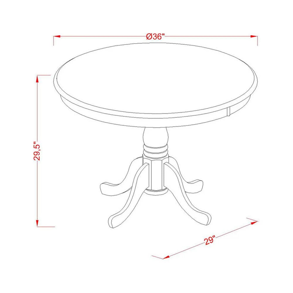 Antique 5-Piece Dining Chair and Round Table Set in Mahogany G511
