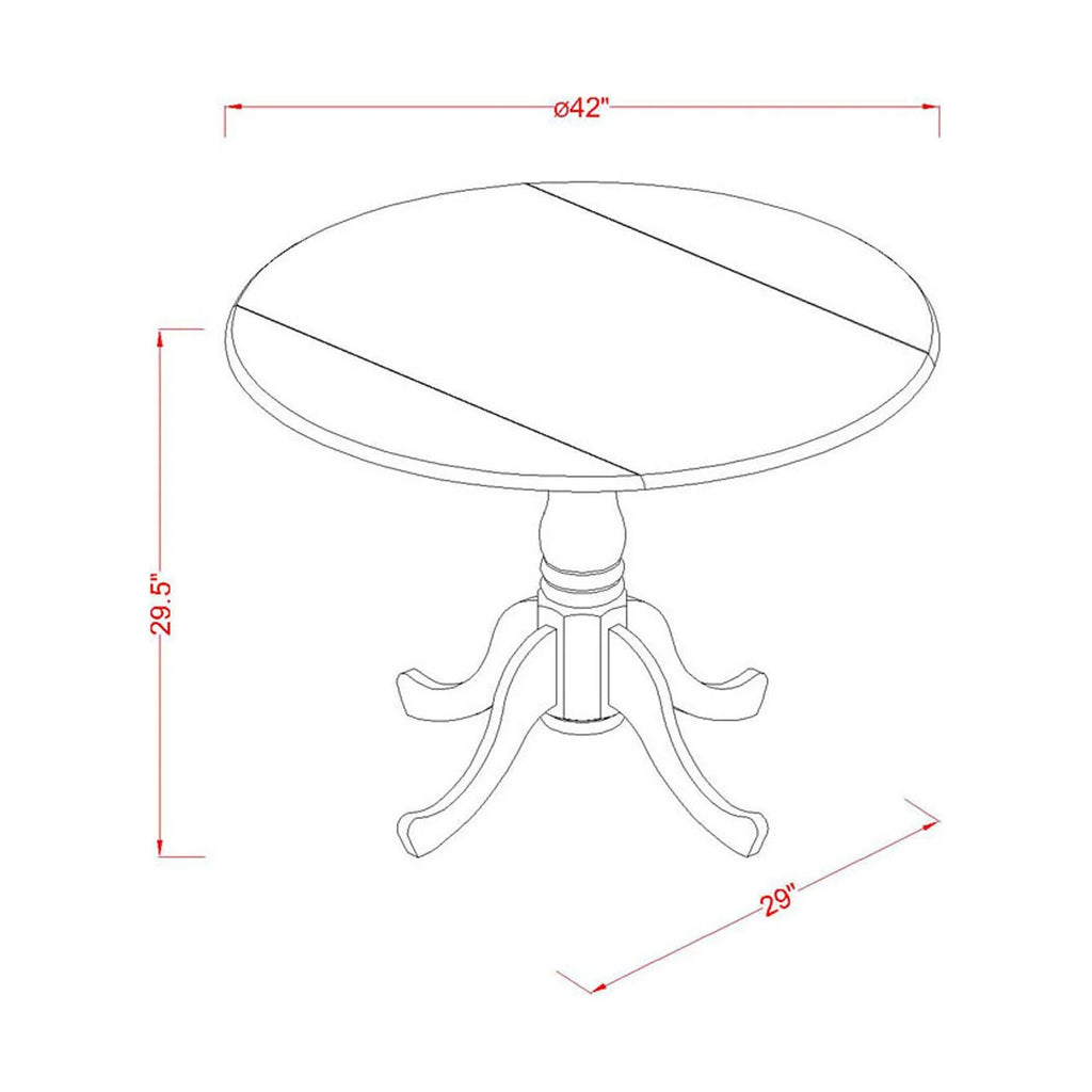 5-Piece Dining Set with Drop Leaf Table and 4 Chairs N683762