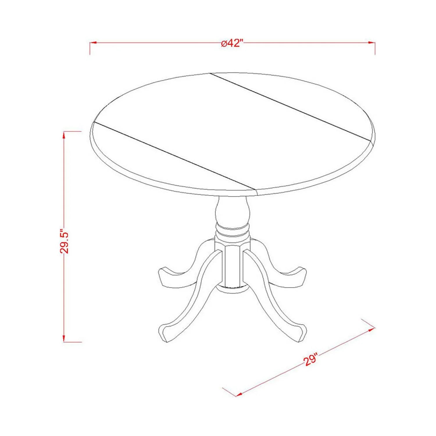 5-Piece Dining Set with Drop Leaf Table and 4 Chairs N683762