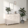 Walmeck Sideboard HAMAR White 44.5"x15.7"x31.5" Solid Wood Pine
