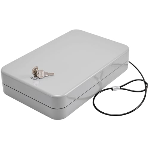 Handgun Safe with Key Lock, Portable Lock Box for Car, Home, Travel V990939