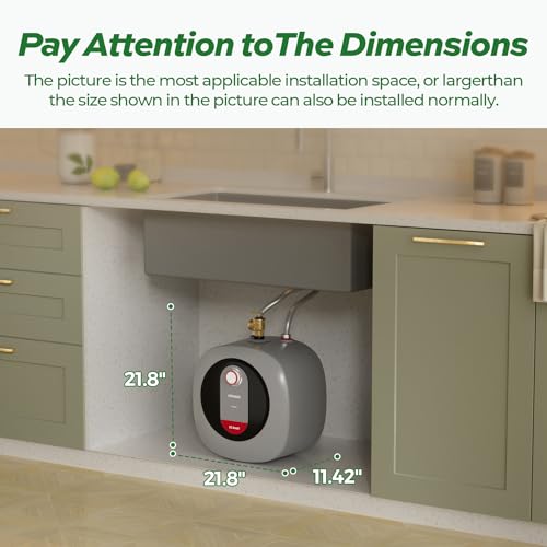 Electric Mini Tank Water Heater, 2.5 Gallon Point of Use Instant Hot Water Heater D8409