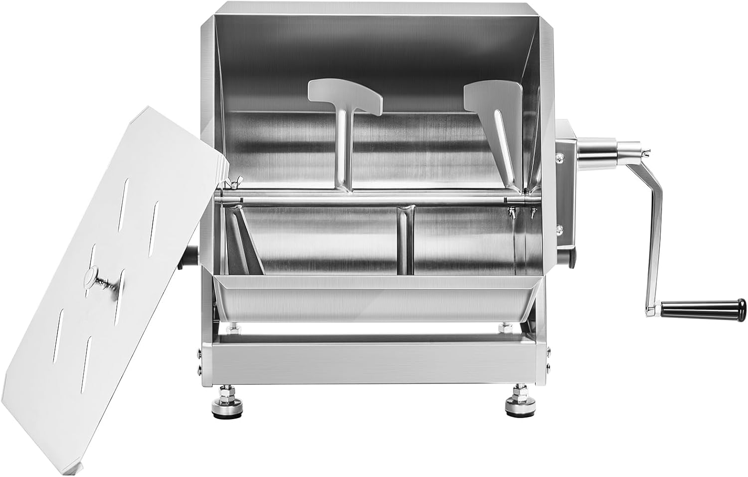 Manual Meat Mixer, 30 lb Capacity, Stainless Steel with Lid and Handle O568
