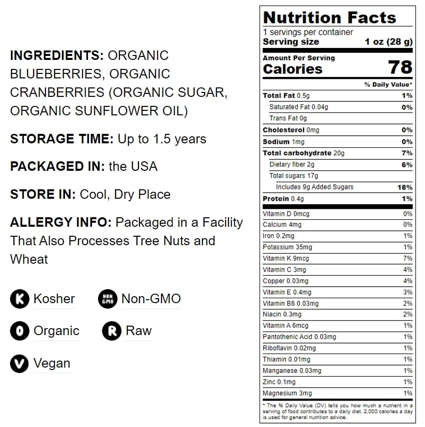 Organic Dried Berries Mix, 1.5 Pounds, Non-GMO, Unsulfured M297