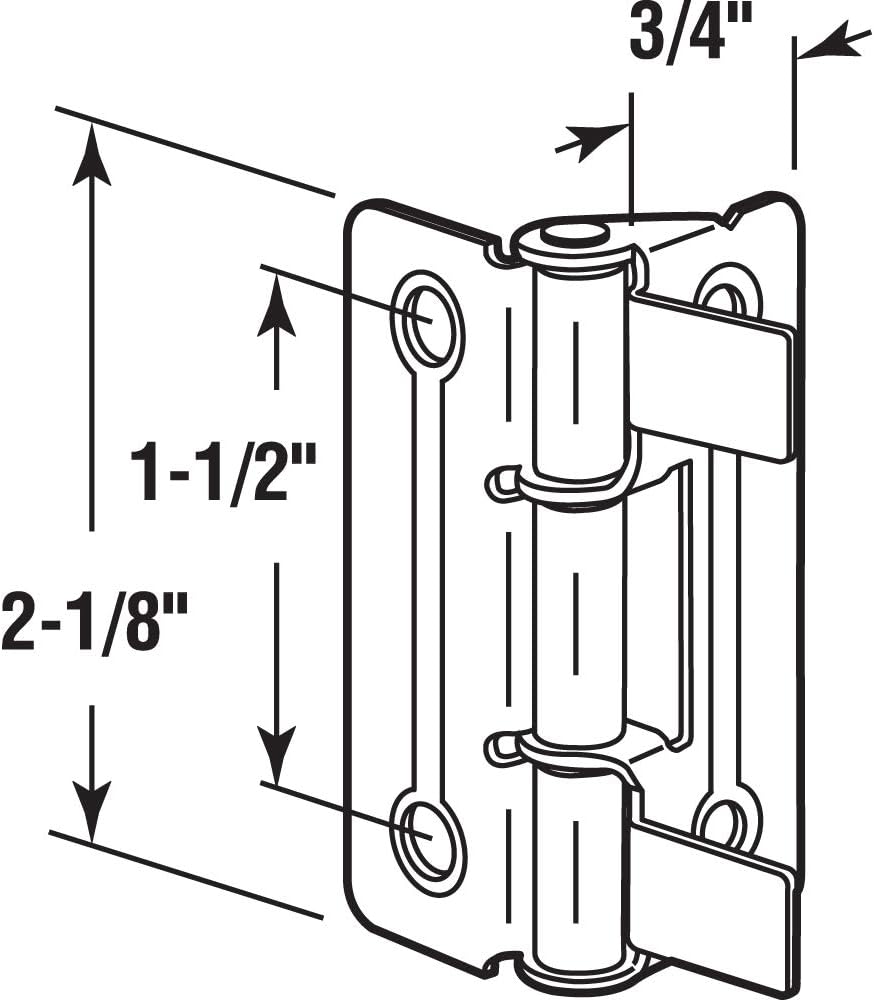 Bi-Fold Door Hinges, Brass Plated, 1 Pair W797