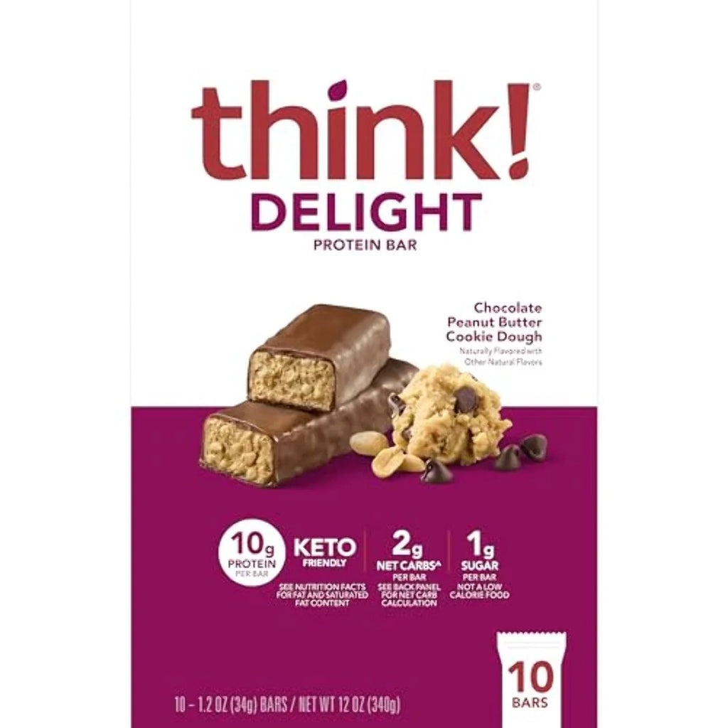 Keto Protein Bars, Chocolate Peanut Butter Cookie Dough, 10 Bars P9528