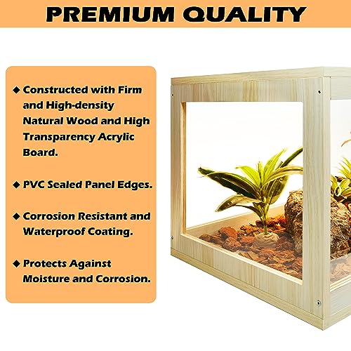 Reptile Terrarium Tank 32 Inch with Metal Mesh Roof and Lock Design N608