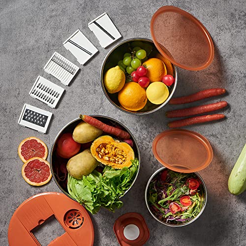 Stainless Steel Mixing Bowls Set of 3 with Airtight Lids and Graters R74362