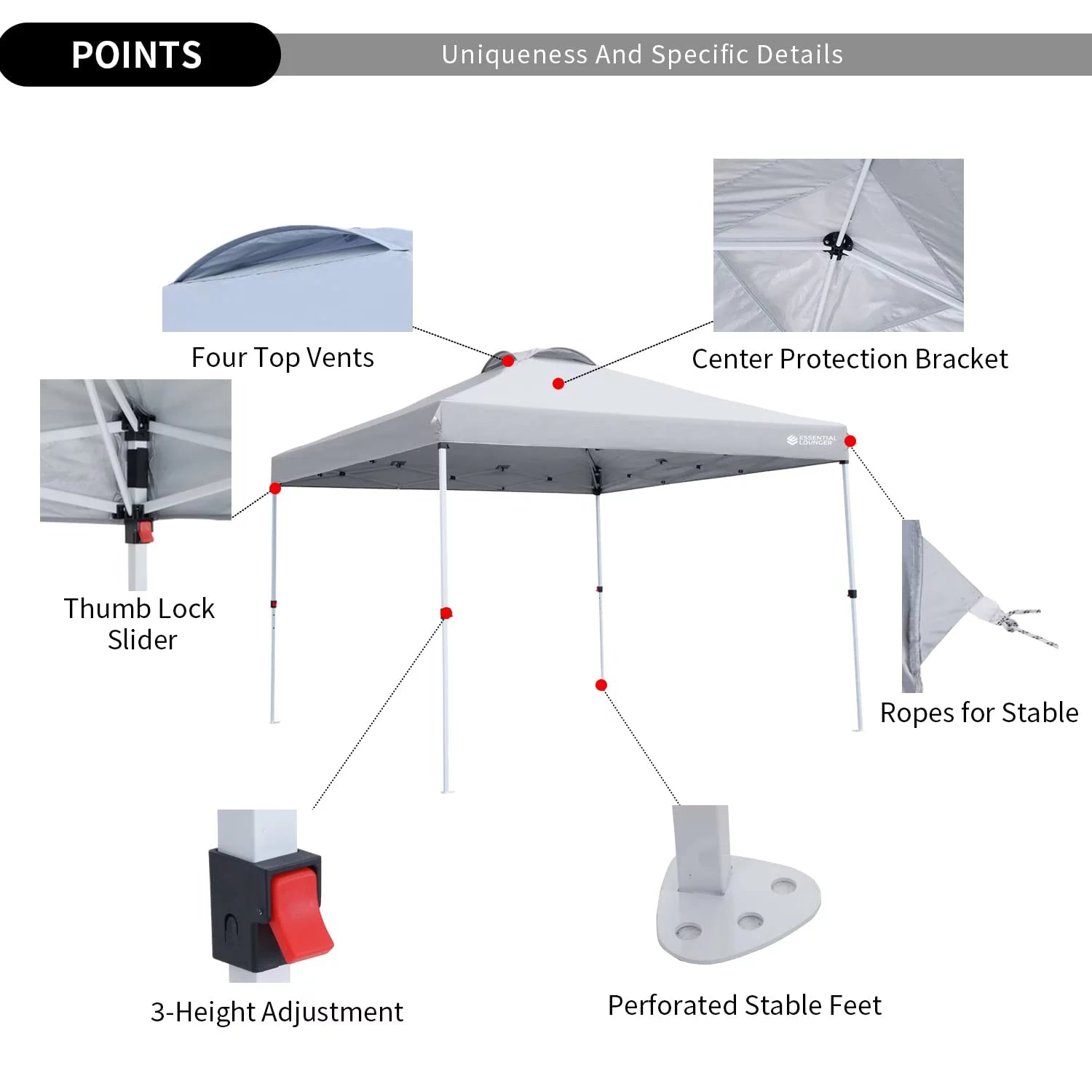 Pop Up Canopy Tent 10x10ft Waterproof Portable with Wheeled Bag F2066