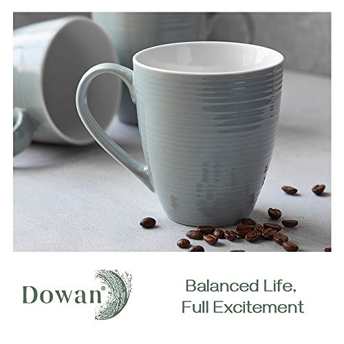 Ceramic Coffee Mug Set of 6, 17 oz with Handle, White I8842