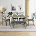 6 Piece Dining Table Set Wood Dining Table and chair Kitchen Table Set