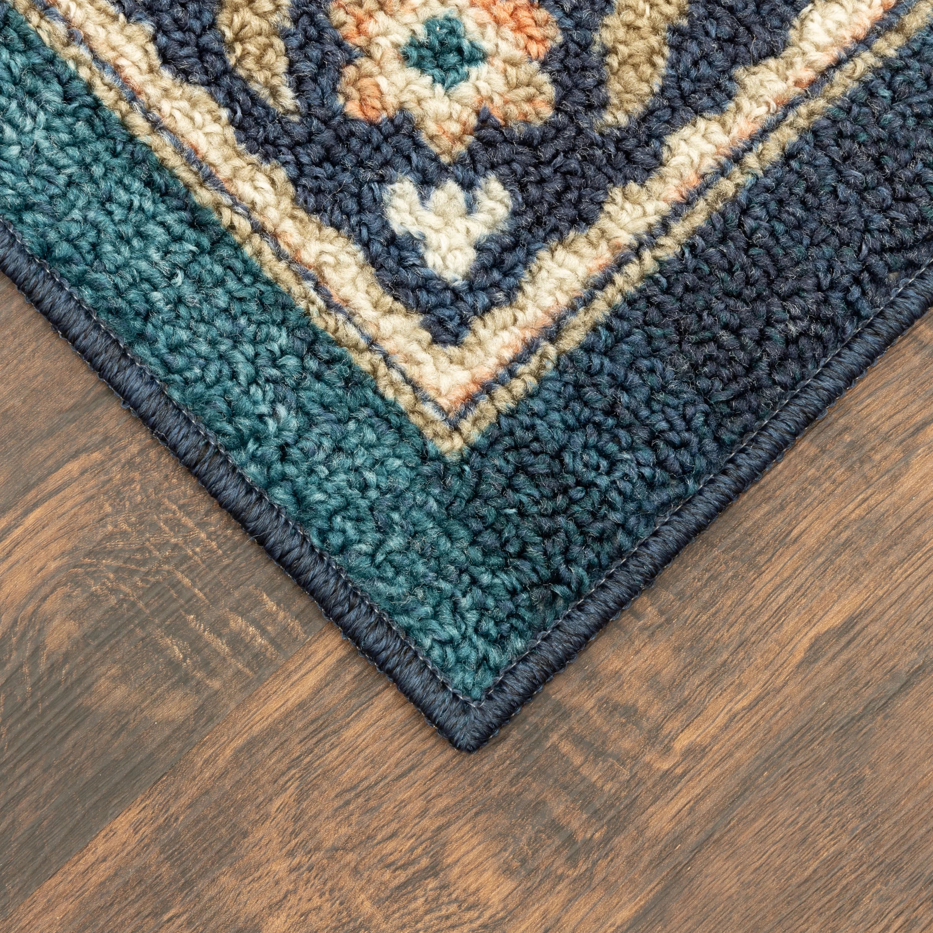 Persian Teal Blue Print Indoor Area Rug, 7' x 10' N276029