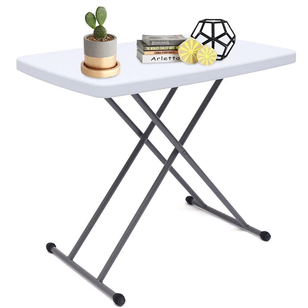 Folding Snack Table with Laptop Stand, Height Adjustable for Home F4821