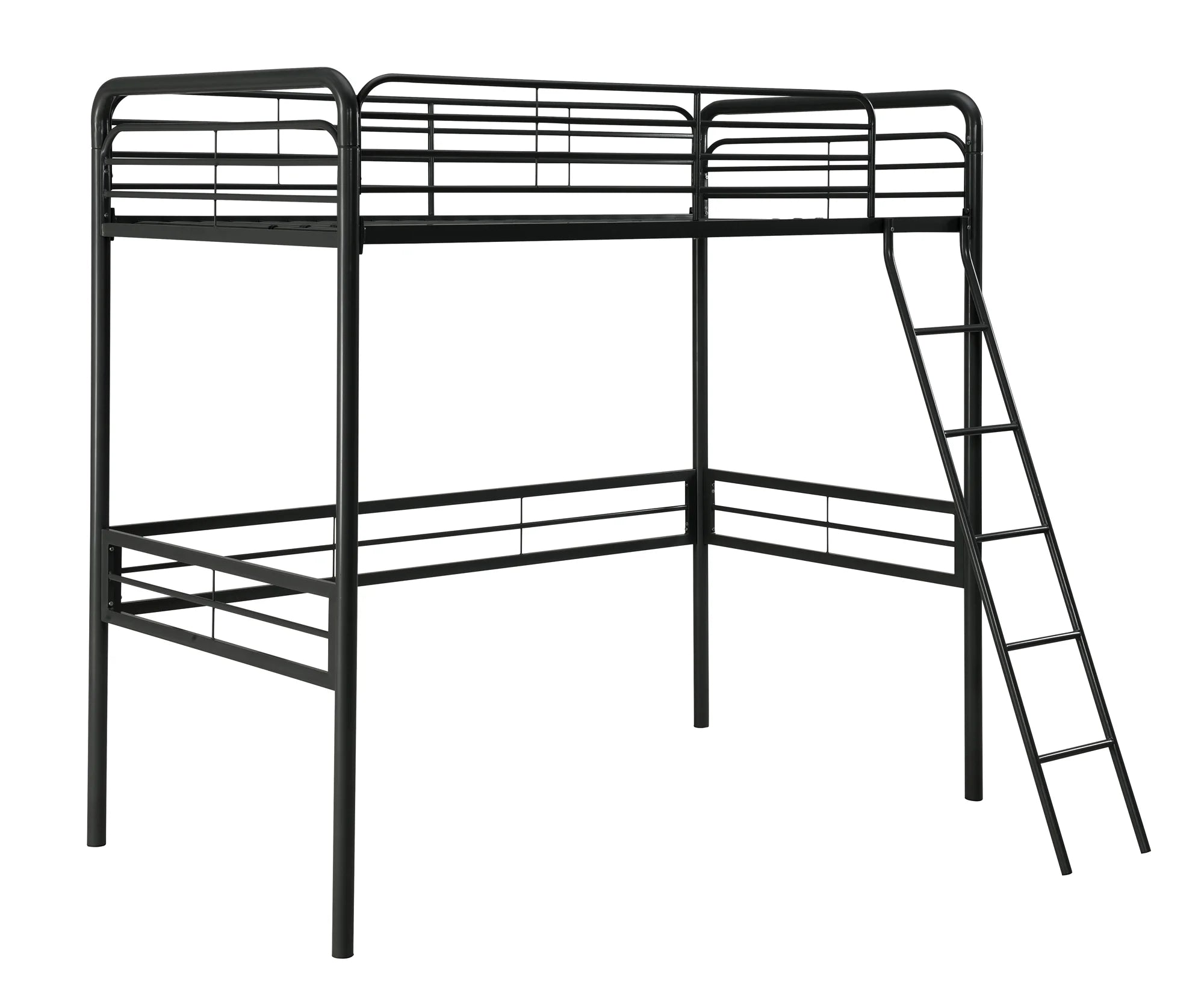 Twin Metal Loft Bed, Black B57866