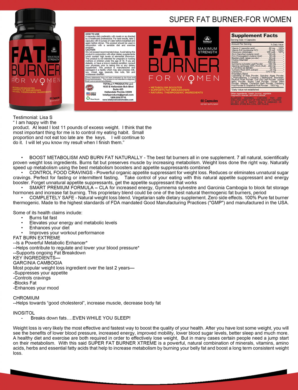Fat Burning Supplement for Women, 2-Pack R974