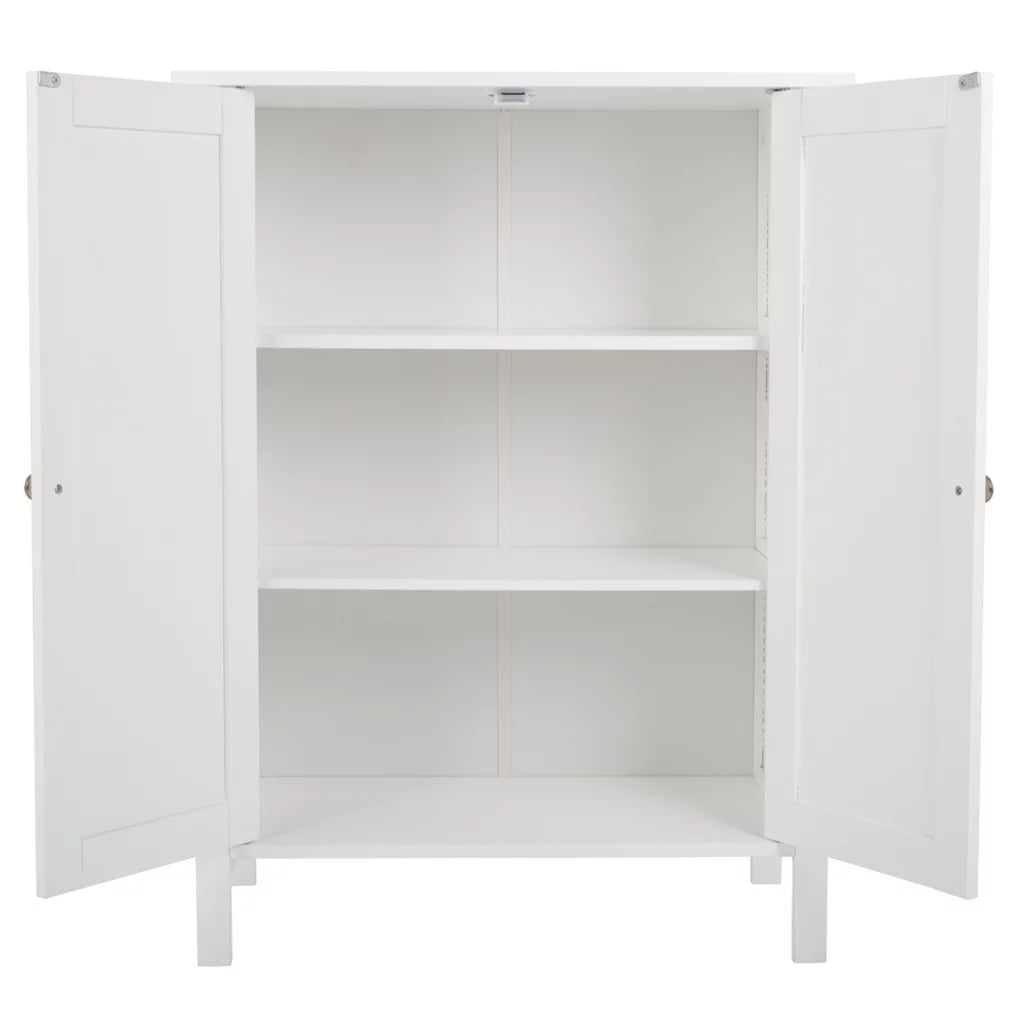 Wooden Bathroom Cabinet with Double Doors and Shelves K3403