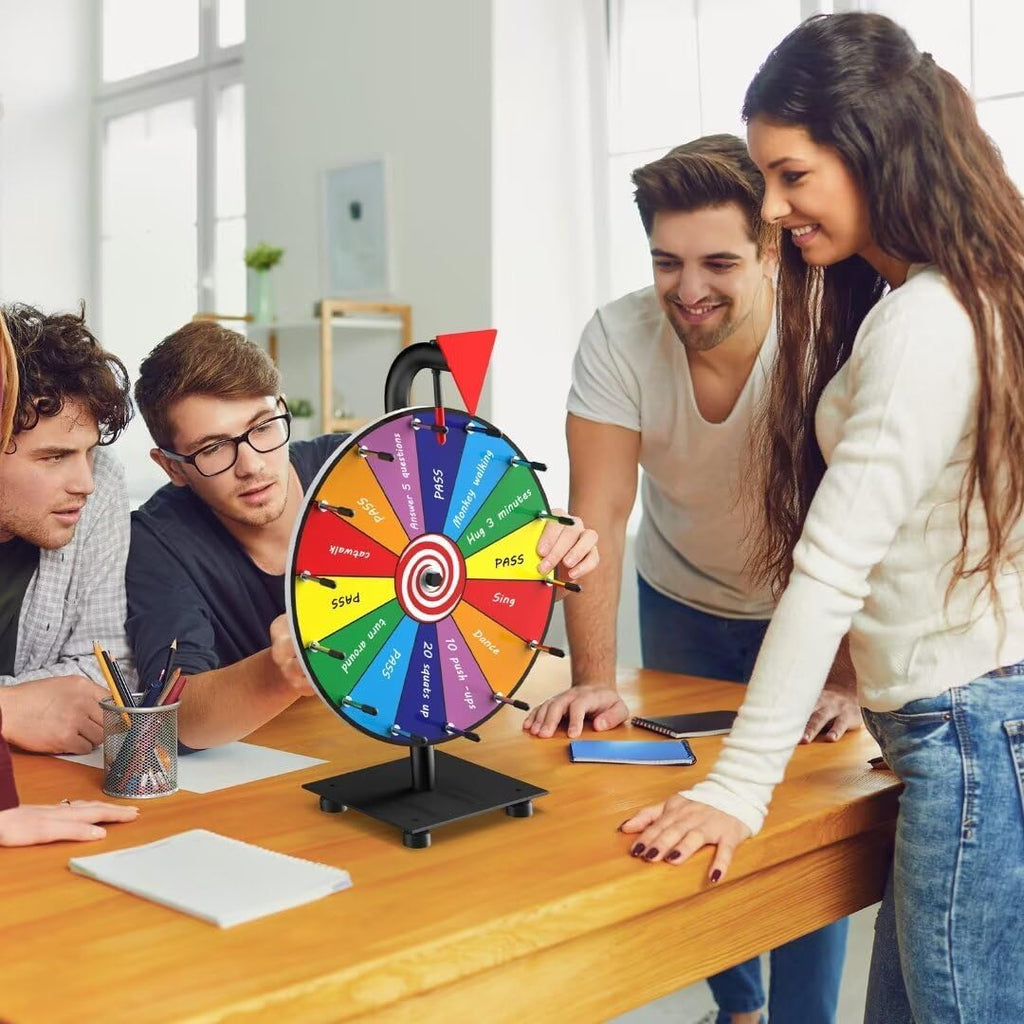Spinning Prize Wheel with 14 Slots, Heavy Duty Base for Carnival and Trade Shows N596