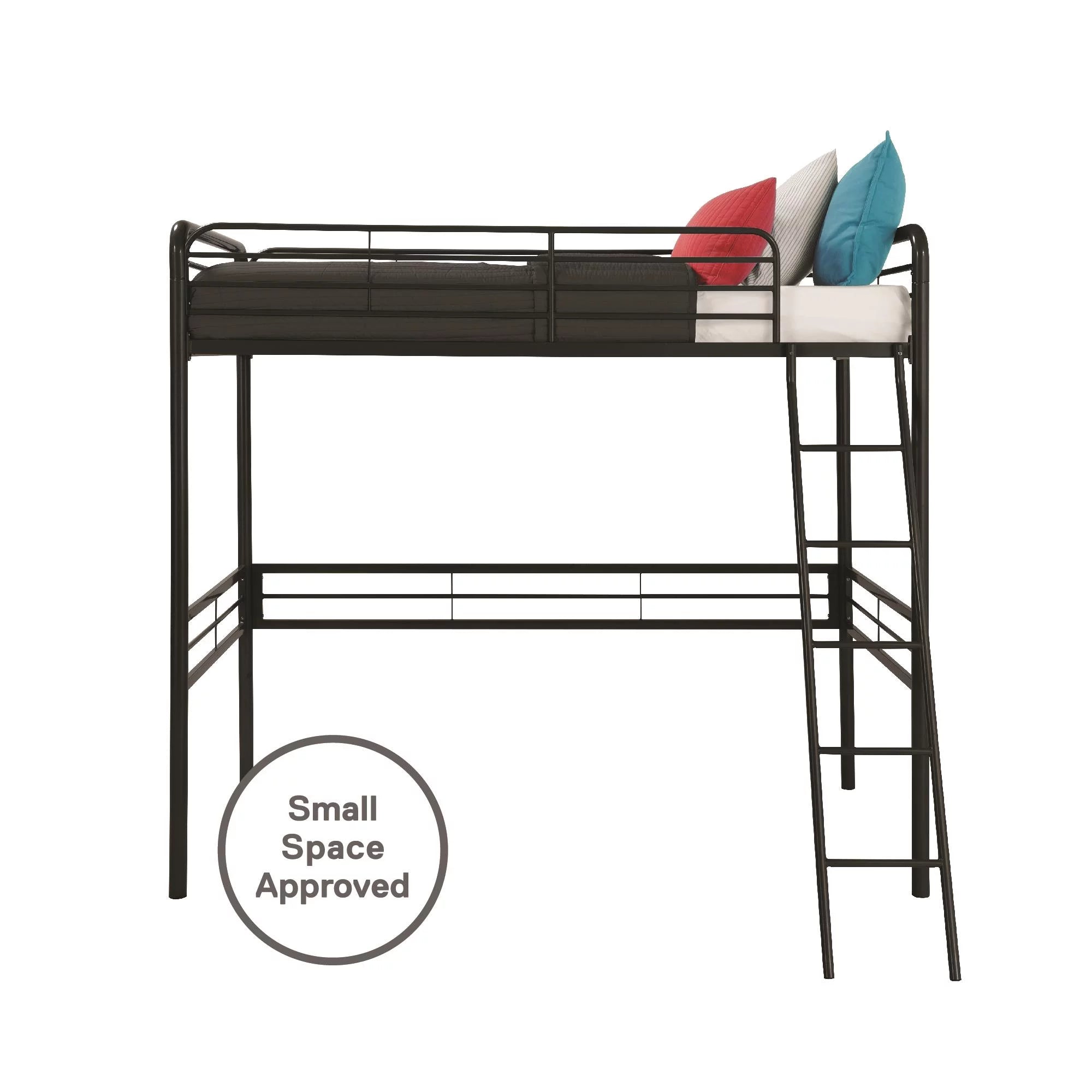 Twin Metal Loft Bed, Black B57866