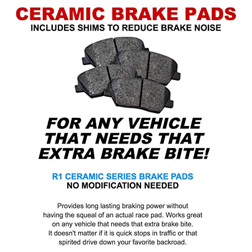 Front Rear Brake Pads and Rotors Kit with Ceramic Pads, Fits 2005-2010 Honda Odyssey B2475
