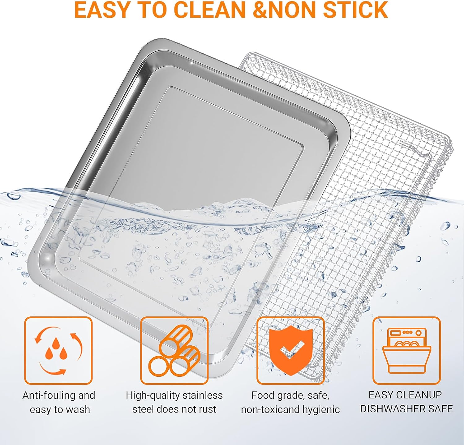 Stainless Steel Baking Tray and Air Fryer Basket T3977