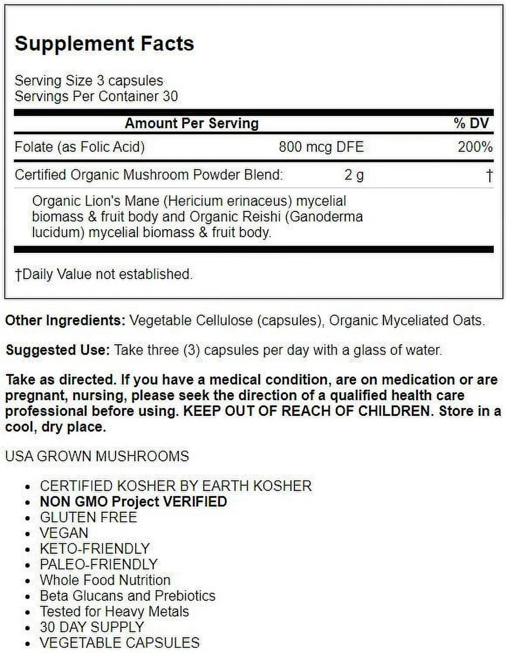 Organic Mushroom Brain Fuel Capsules K531