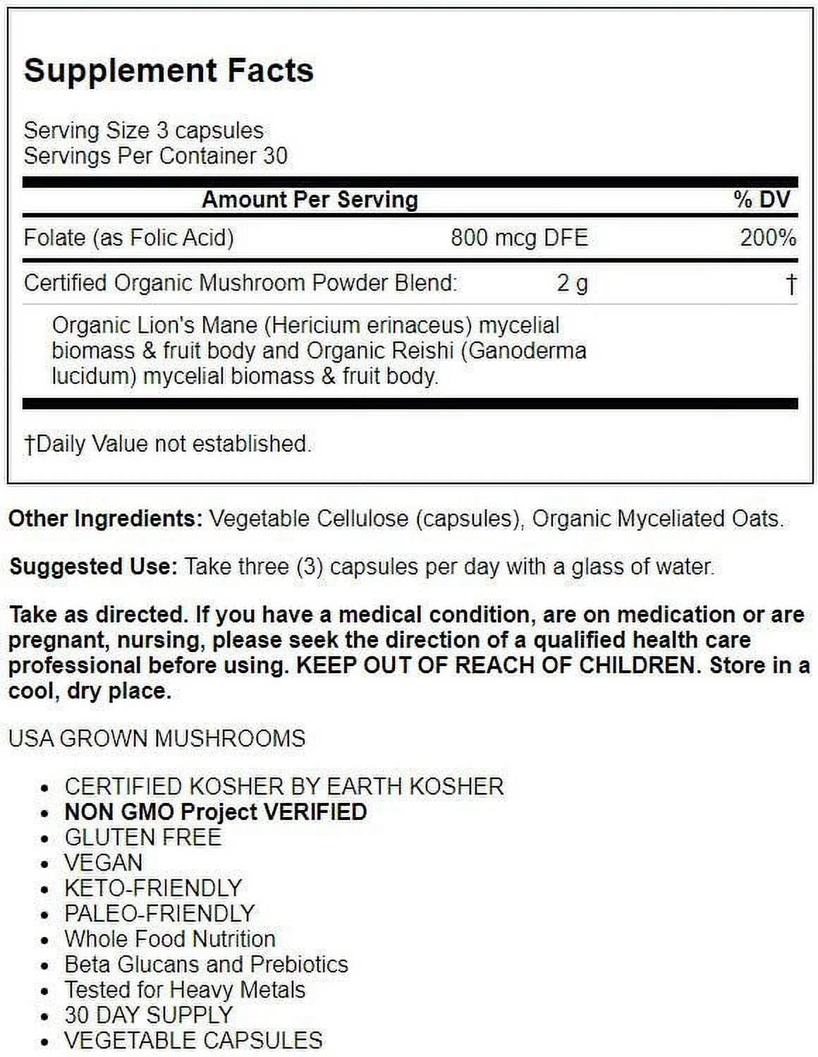 Organic Mushroom Brain Fuel Capsules K531