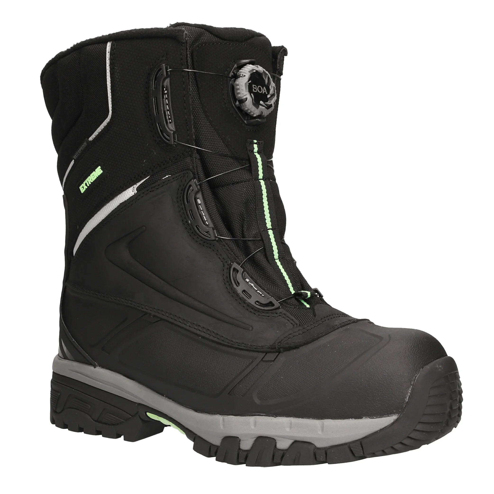 RefrigiWear Men's Waterproof Anti-Slip Extreme Pac Boots with Boa Fit System For Lacing (Black, Size 14 US)
