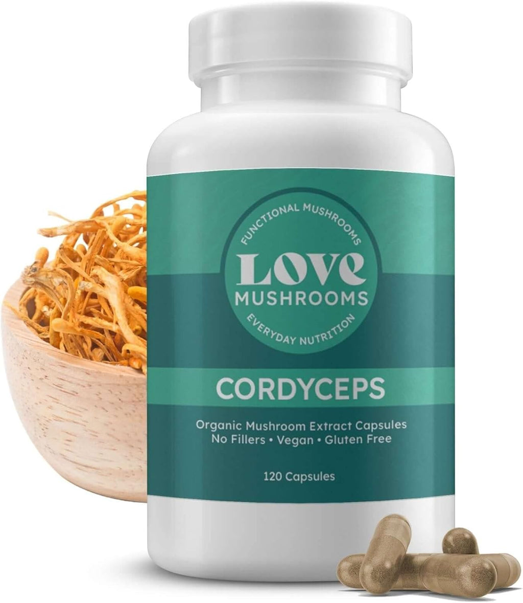 Cordyceps Mushroom Extract Capsules (>25% Beta-glucan), Organic, 120 Count (2 Month Supply)