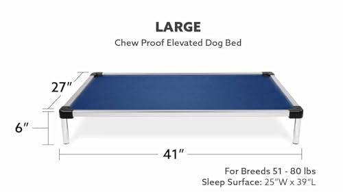 Elevated Dog Bed for Aggressive Chewers, Heavy Duty Washable, XX-Large 50"x33" V94347