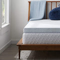 LUCID 4 Inch Gel Memory Foam Mattress Topper, Ventilated Design, Ultra Plush, CertiPUR-US Certified, Twin XL, Blue