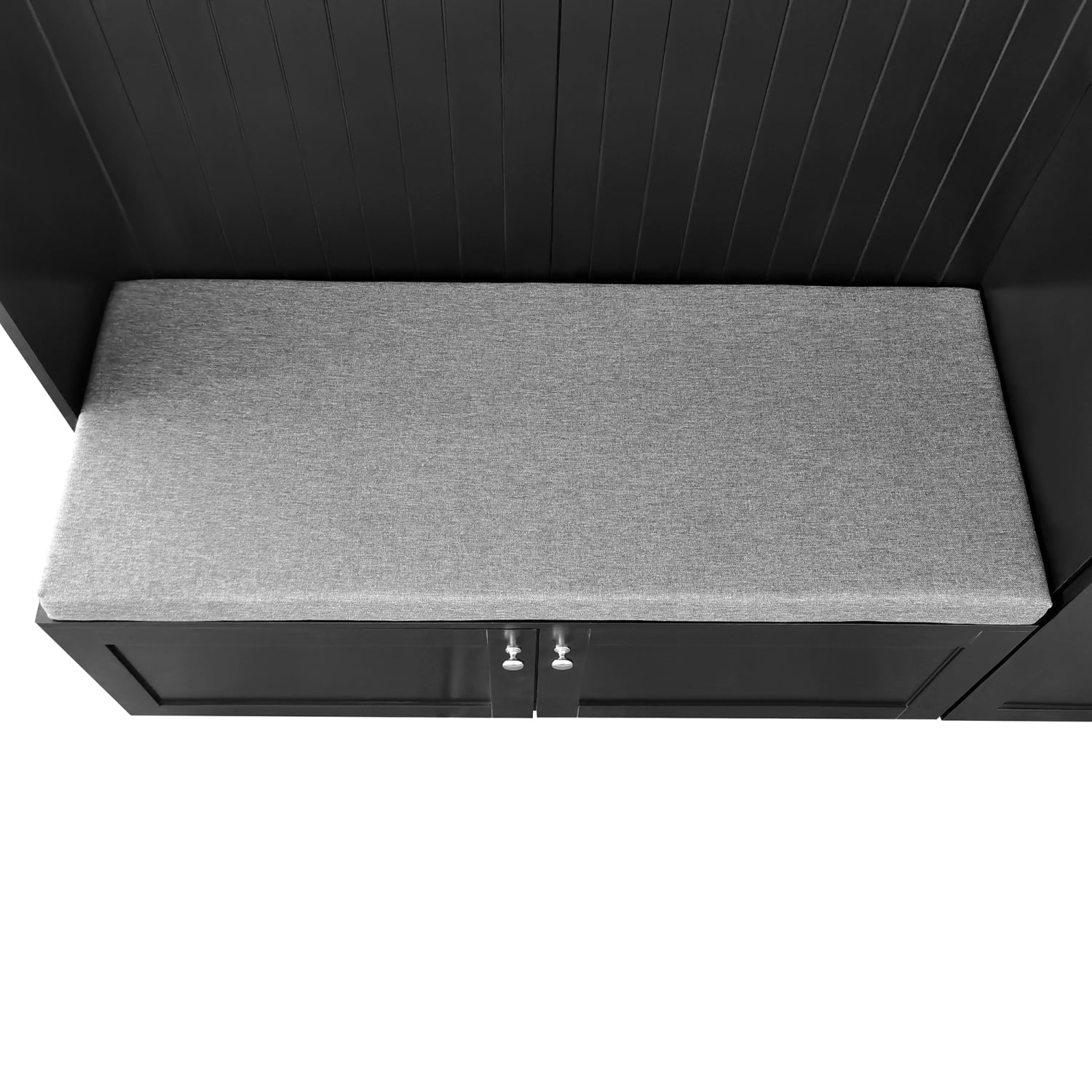 Hall Tree with Bench and Shoe Storage, Coat Rack with Cushion, Black P6332