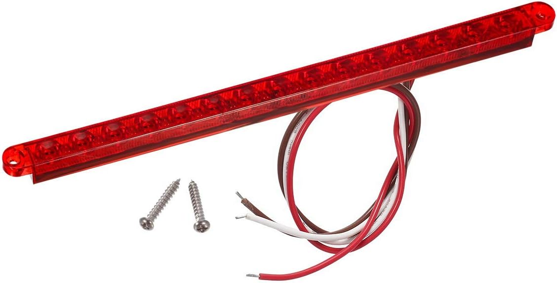 2Pcs 12" 15 LED Red Trailer Truck Identification Light Bar Waterproof Sealed Stop/Turn/Tail E682577