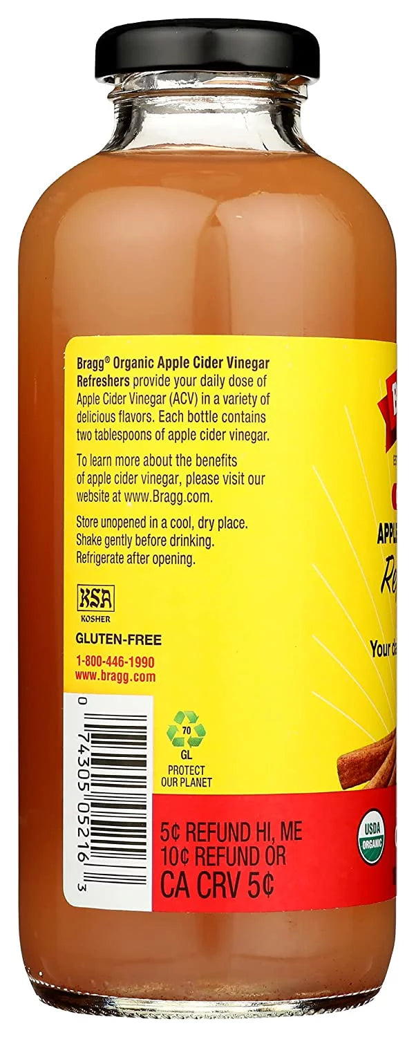 Organic Apple Cider Vinegar Drink, Apple Cinnamon, 16 fl oz, Pack of 4 W485