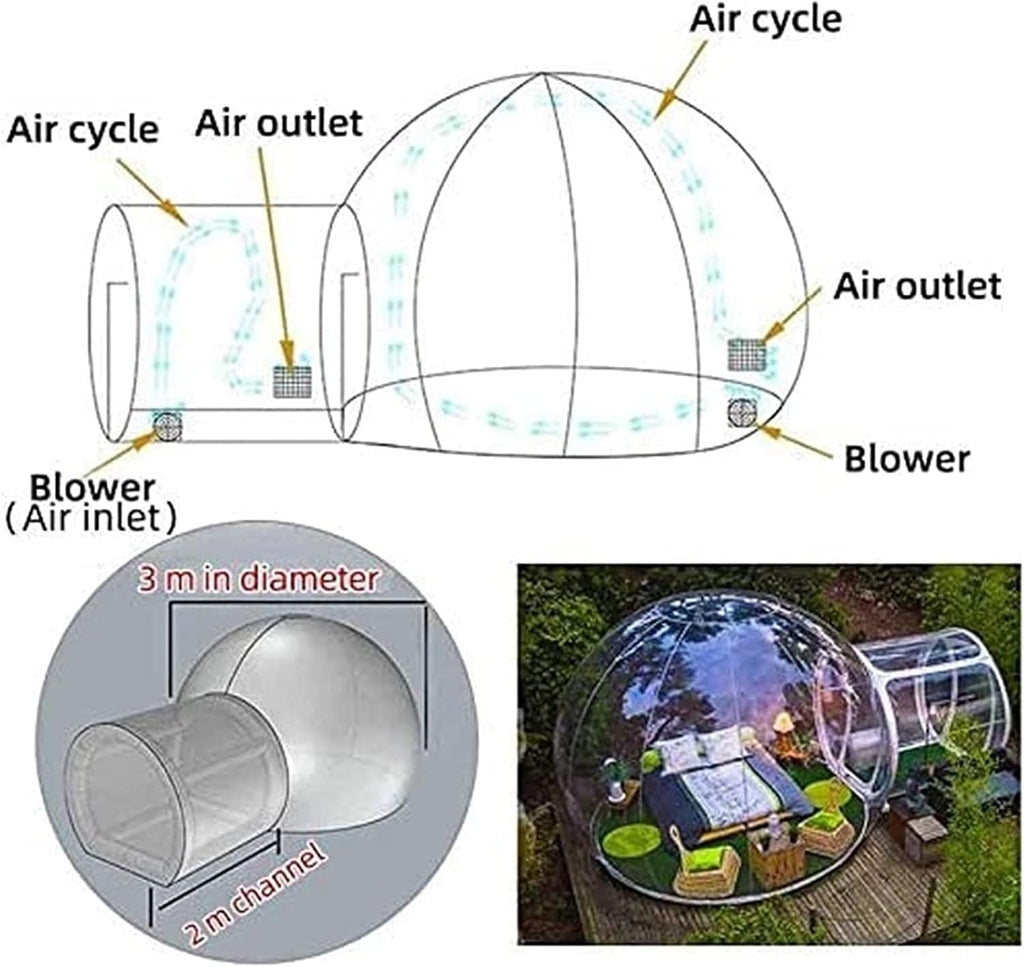 Inflatable Bubble Camping Tent with Single Tunnel Dome P400432