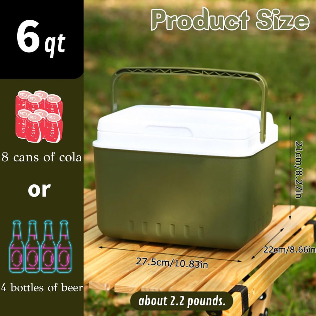 Portable Hard Shell Cooler - 6 Quart Insulated Lunch Box E51713
