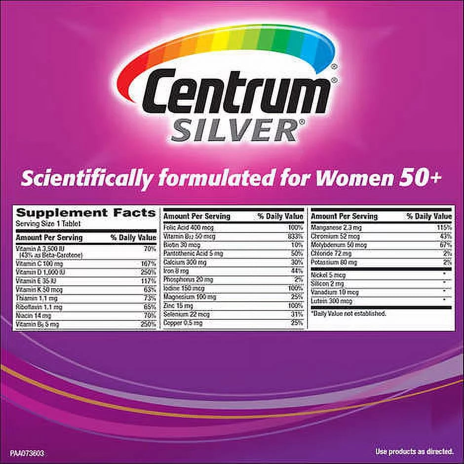 Women 50+ Multivitamin Tablets, 250 Count S3896