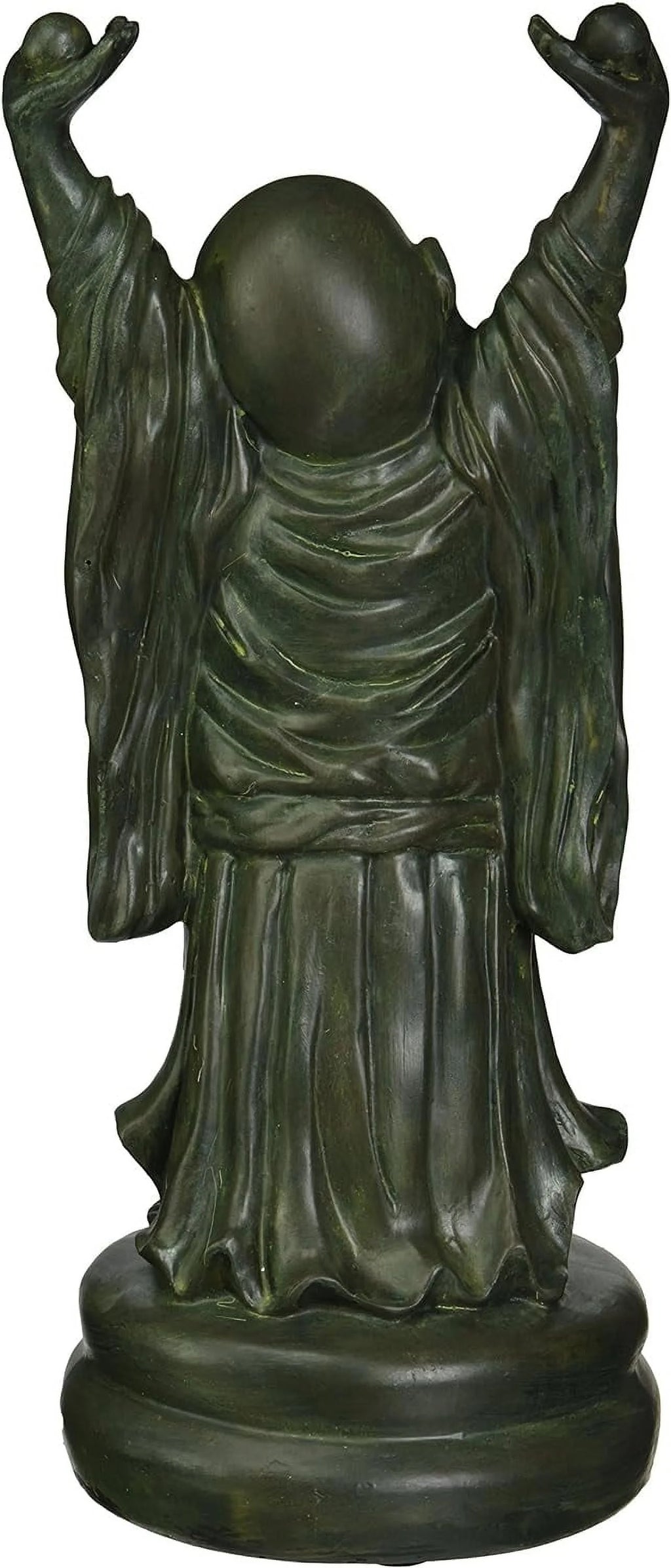 Buddha Sanctuary Asian Decor Statue, 13 Inch, Polyresin, Bronze Verdigris Finish J47556