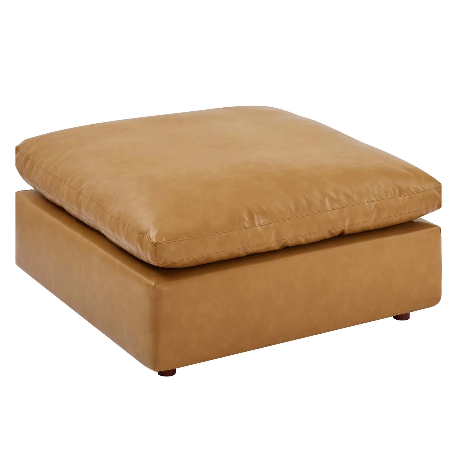 Vegan Leather 4-Piece Sectional Sofa in Tan H7830