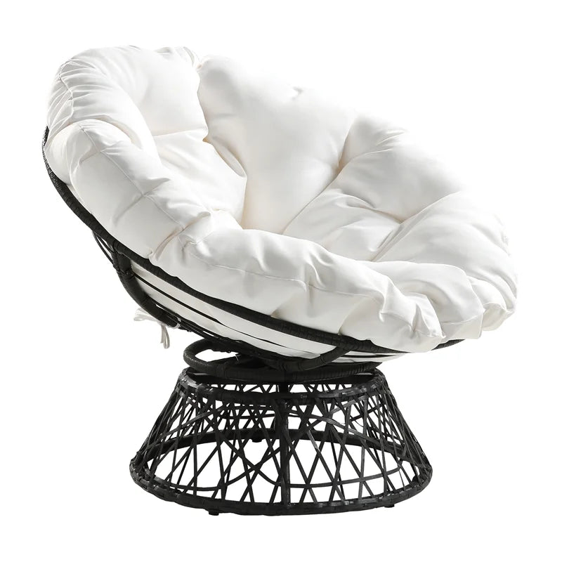 Papasan Chair with White Cushion and Black Frame X41982