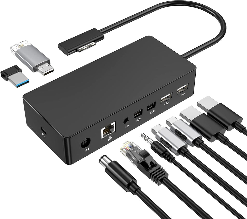 Surface Dock, Surface Pro Docking Station with 90W Power Supply Compatible with Surface Pro9/ 8/X/7/6/4/3/2017, Surface Laptop 4/3/2/go, Surface Laptop, Surface Book2,Surface Book,Surface Go