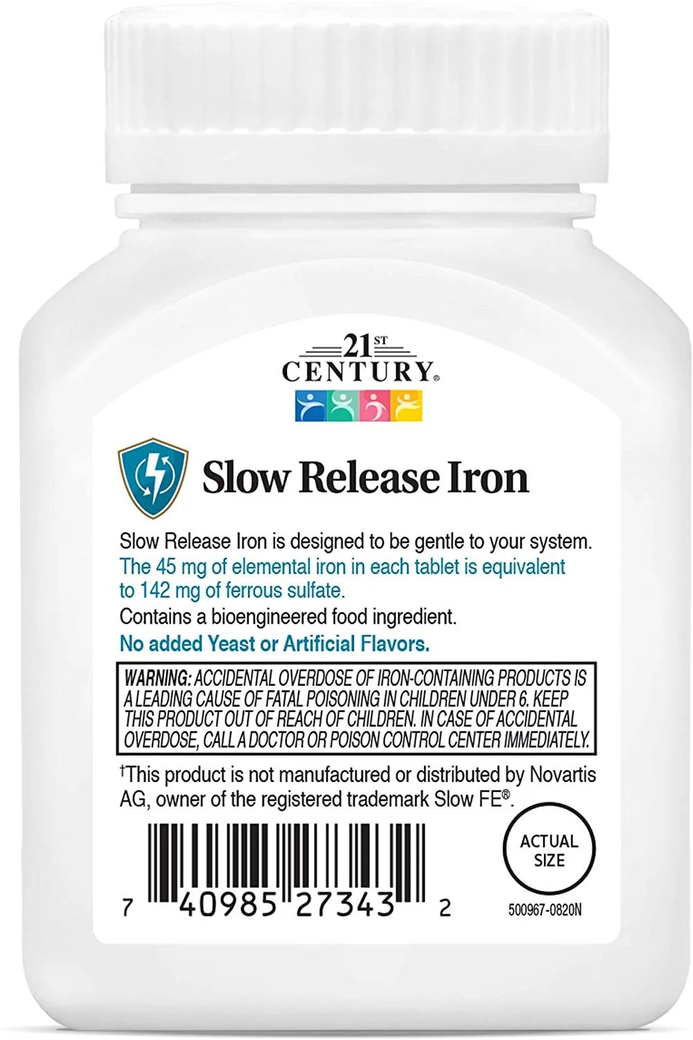 Slow Release Iron Supplement, 60 Count, 5-Pack E10242