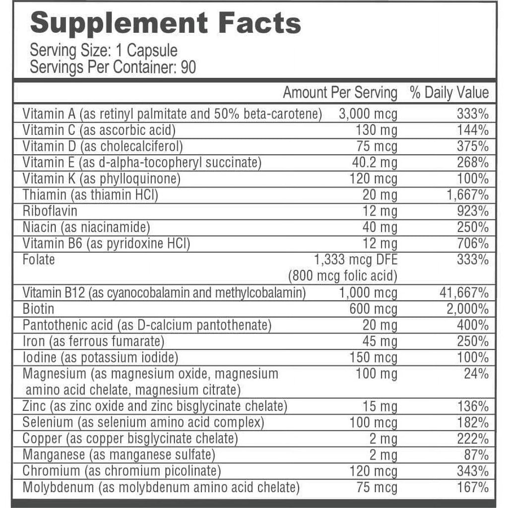 Multivitamin Capsules with Iron, 1-Month Supply J546