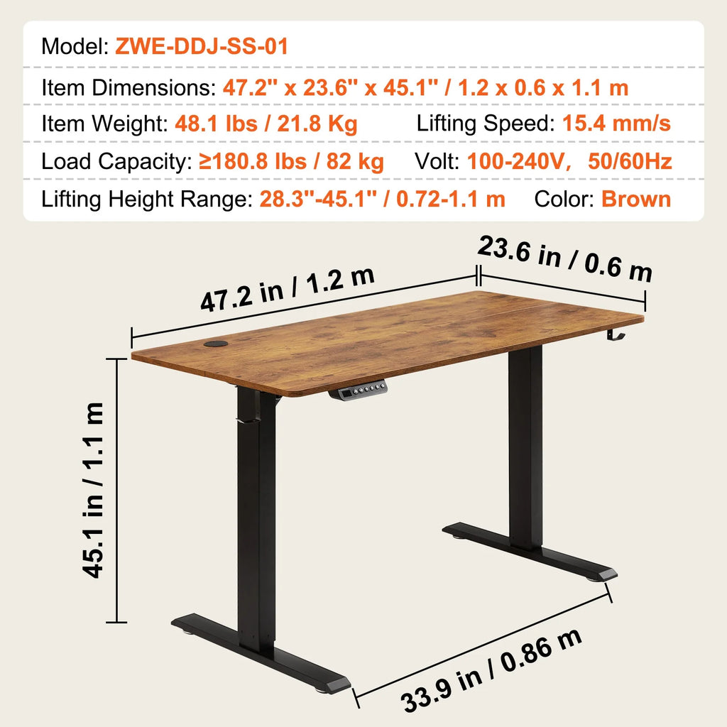 Adjustable Height Standing Desk Electric for Home Office U688