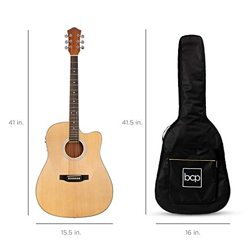 Acoustic Electric Guitar Starter Set 41in with Case, Strap, Picks W2509