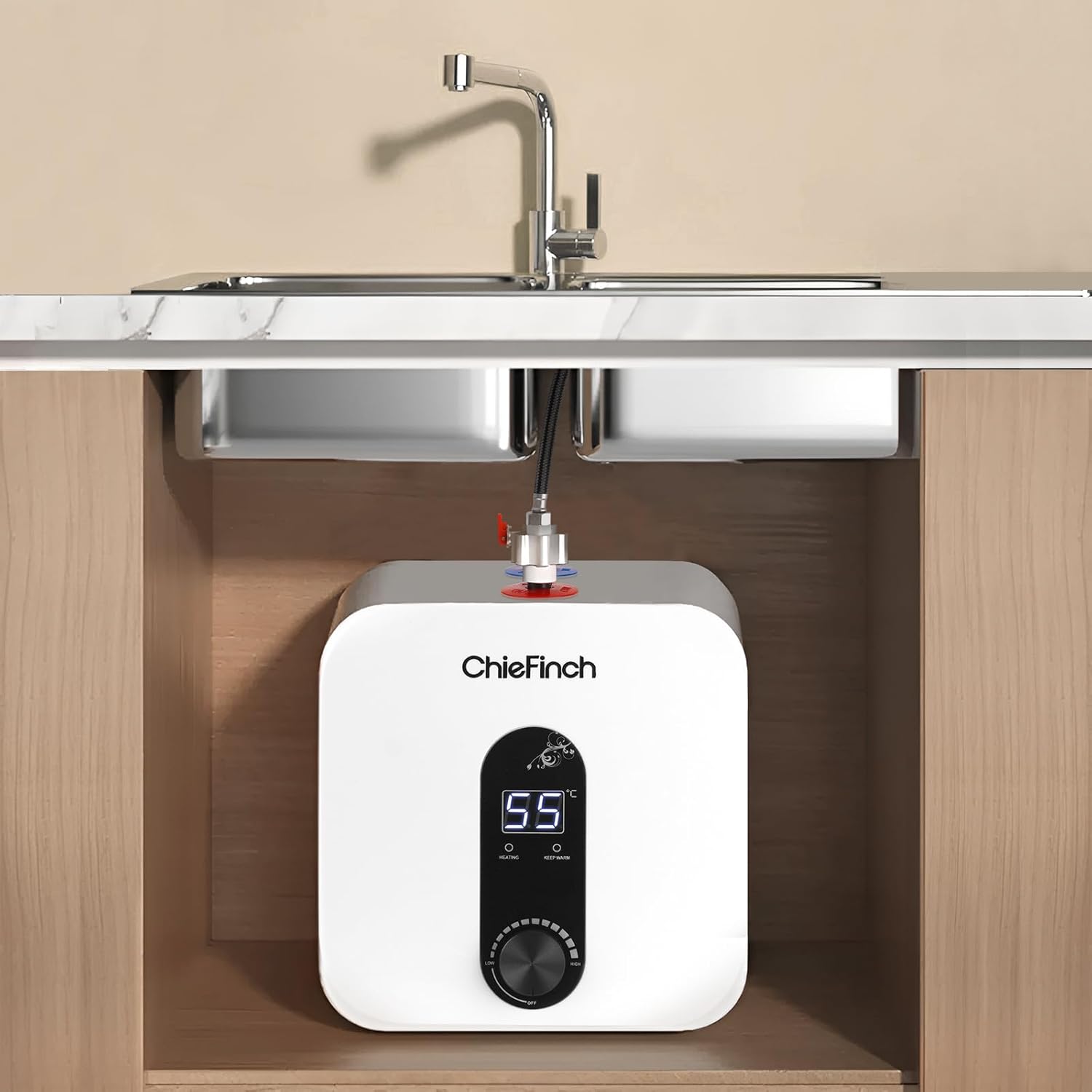 Under Sink Electric Water Heater 2.6 Gallon Point of Use Instant Hot Water, 110V 1500W G495