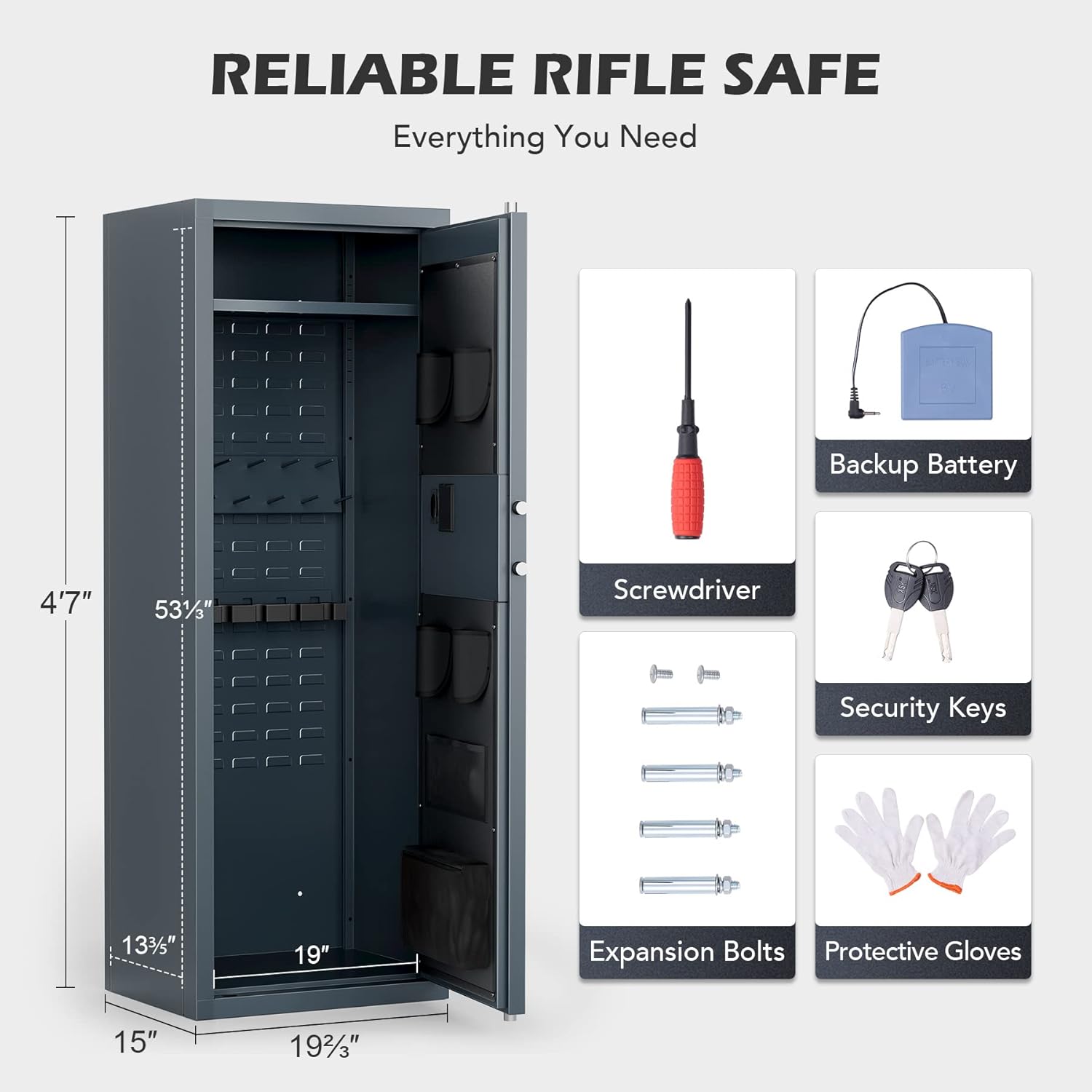 Biometric Gun Safe Cabinet for Rifles and Pistols C40479