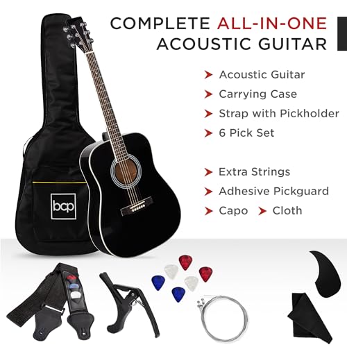 41in Full Size Beginner Acoustic Guitar Starter Set with Case R7041