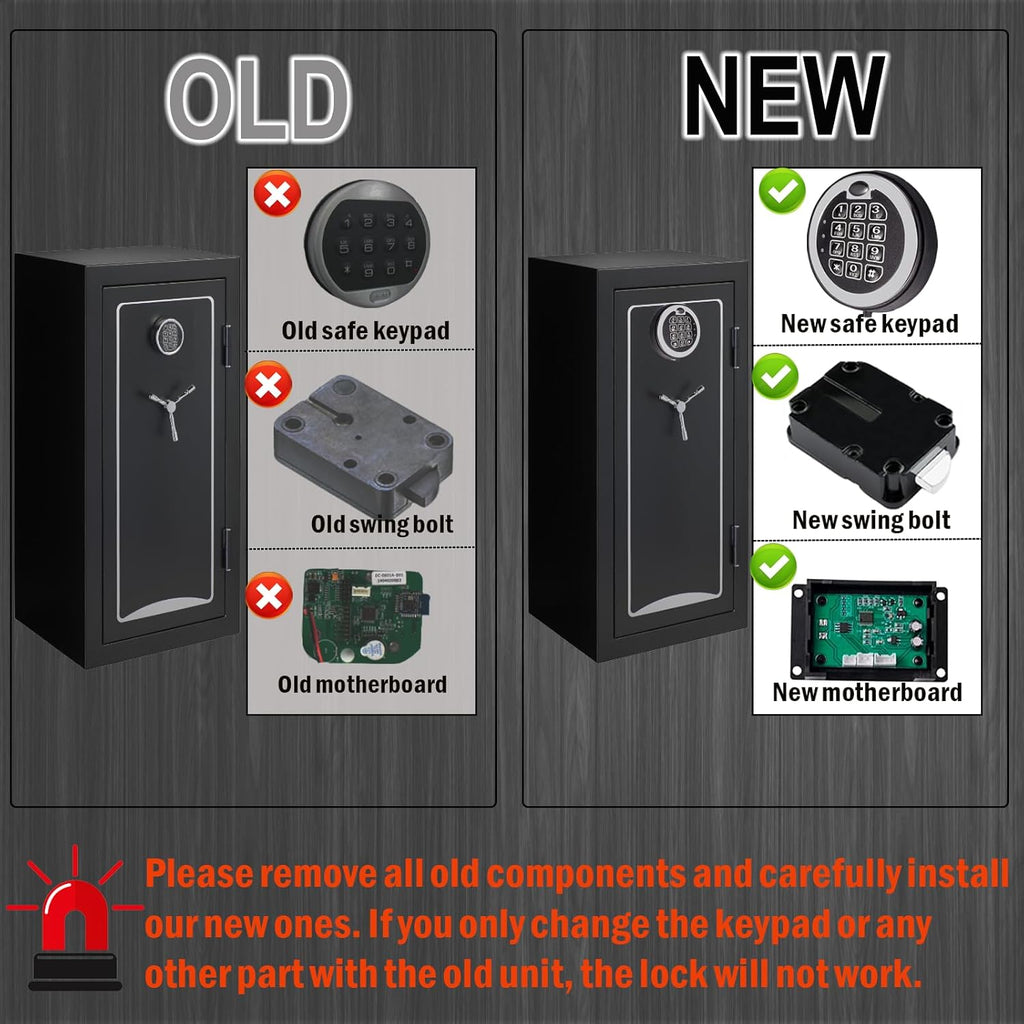 Fireproof Gun Safe Lock Replacement with Electronic Digital Keypad Q2840